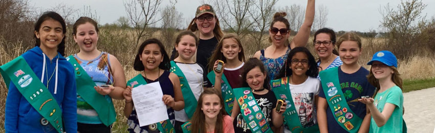 Photo of girl scouts at nature center