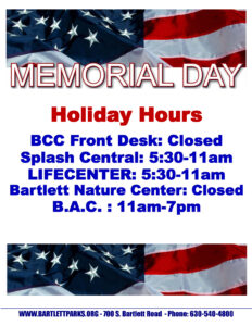 Memorial Day Hours sign
